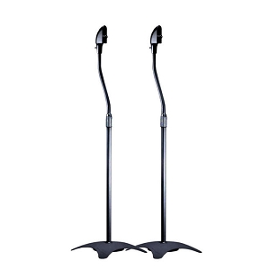 Adjustable Height 5 lb. Capacity Speaker Stands (Pair), Black - Monoprice