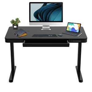 Electric Height Adjustable Sit Stand Desk with Drawer, 47.2 x 23.6in Desktop - PrimeCables® 
