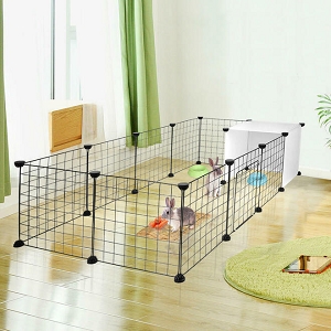 Pet Playpen,Small Animal Cage Indoor Outdoor Portable Metal Wire Yard Fence DIY - LIVINGbasics