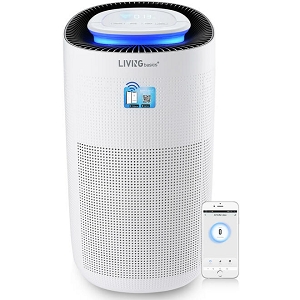 WiFi Air Purifier for Home, with H13 True HEPA Filter for Smoke Dust Odor Pollen - LIVINGbasics® 