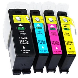 Compatible 4 Pack Lexmark 108XL S308, S608, S408, S508, Pro208 Ink Cartridges
