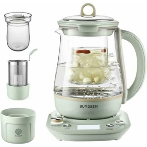BUYDEEM K2763 Health-Care Beverage Tea Maker and Kettle with Glass Stew Pot & Tea Infuser - Green