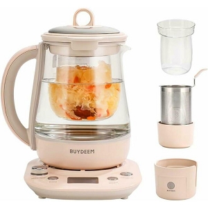 BUYDEEM K2763 Health-Care Beverage Tea Maker and Kettle with Glass Stew Pot & Tea Infuser - Pink