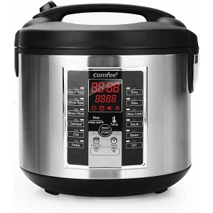 COMFEE' Rice Cooker, Multi Cooker, Stewpot, Saute All in One, 10 Cup Uncooked