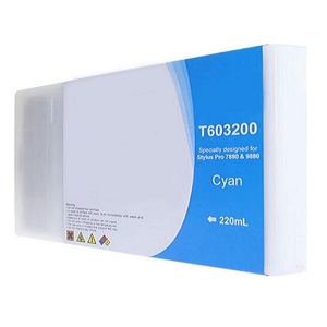 Compatible Epson T603 T603200 Cyan Pigment Ink Cartridge Stylus Pro 7880, 9880