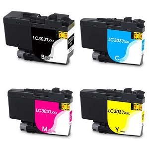 Compatible 4 Pack Brother LC3037 MFC-J5845DW, J5945DW, J6545DW, J6945DW Extra High Yield Ink Cartridges