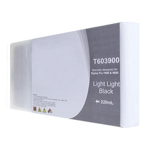 Compatible Epson T603 T603900 Light Light Black Pigment Ink Cartridge Stylus Pro 7880, 9880