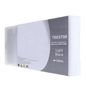 Compatible Epson T603 T603700 Light Black Pigment Ink Cartridge Stylus Pro 7880, 9880