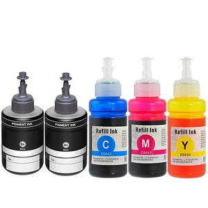 Compatible 5 Pack Epson T774 Black T664 C/M/Y ET-3600 ET-16500 ET-4550 Ink Cartridges