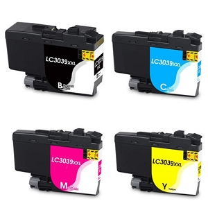 Compatible 4 Pack Brother LC3039 LC-3039 MFC-J5845DW, J5945DW, J6545DW, J6945DW Ultra High Yield Ink Cartridges