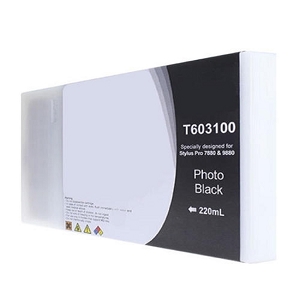 Compatible Epson T603 T603100 Photo Black Pigment Ink Cartridge Stylus Pro 7880, 9880