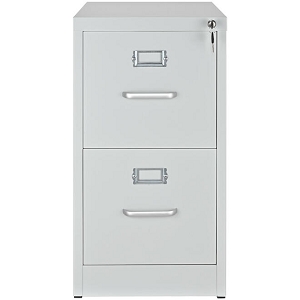 2-Drawer Steel File Cabinet with Lock for A4/Letter/Legal - Moustache - White