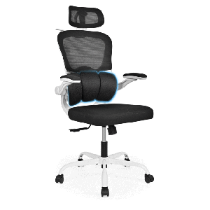 Luxury Ergonomic Mesh Office Chair with Three-Stage Lumbar Support & Flip-Up Armrests – Moustache® 