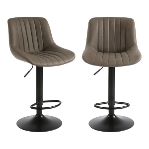  Adjustable Bar Stools Set of 2, Swivel Counter Height Barstools with Back - Moustache- Brown