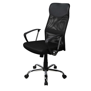 Moustache Ergonomic High-Back Mesh Office Chair with Adjustable Height - Black 