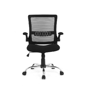  Colorful Mesh Office Chairs with Flip Up Arms, Mid Back - Moustache- Black 