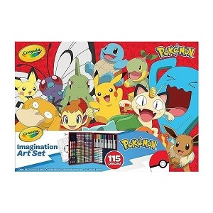  Crayola  Pokémon Imagination Art Set (115pcs), Kids Art Kit, Includes Pokemon Coloring Page 