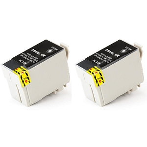 Compatible 2 Pack Epson 254XL T254XL T254XL120 Black High Yield Inkjet Cartridge WorkForce WF-7110, WF-7610, WF-7620, WF-7710
