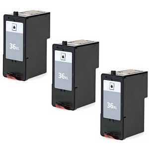 Compatible 3 Pack Lexmark 36XL 18C2170 Black Inkjet Cartridge X3650 X4650 X5650 X6650 X6675 Z2420