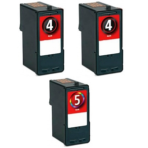 Compatible 3 Pack Lexmark 4 18C1974 Black and Lexmark 5 18C1960 Tri-Color Ink Cartridges X4690 X5690 X2690