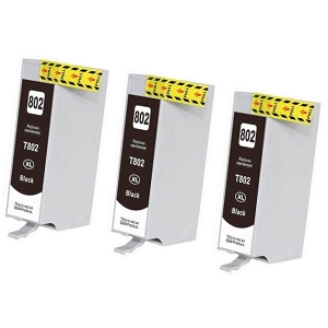 Compatible 3 Pack Epson T802XL120-S  Black Ink Cartridge High Yield For WorkForce Pro WF-4720, WF-4730, WF-4734 & WF-4740