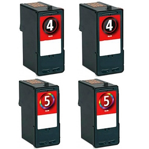 Compatible 4 Pack Lexmark 4 18C1974 Black and Lexmark 5 18C1960 Tri-Color Ink Cartridges X4690 X5690 X2690