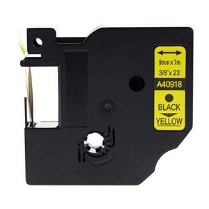 Compatible Dymo 40918 9mm Black On Yellow D1 Label Tape, 