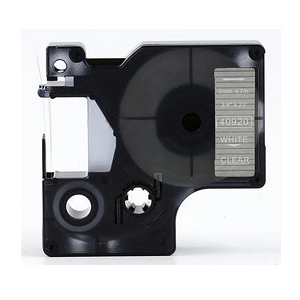 Compatible Dymo 40920 9mm White On Clear D1 Label Tape, 