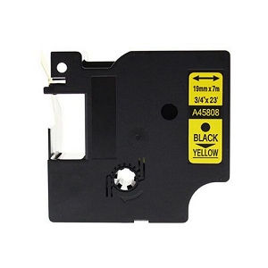 Compatible Dymo 45808 19mm Black On Yellow D1 Label Tape, 