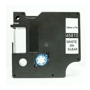 Compatible Dymo D1 45810 19mm (0.75 Inch White On Clear D1 Label Tape, 