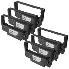 Compatible 6 Pack Epson 8766 Black Fabric Printer Ribbon Cartridge DFX-5000, DFX-8000, DFX-8500