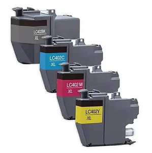Compatible 4 Pack combo Brother LC402XLBK, LC402XLC, LC402XLM, LC402XLY, Ink Cartridge High Yield