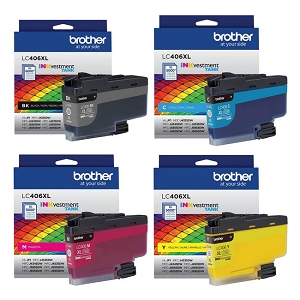 Made By Brother LC406XL Original Ink Cartridge Combo High Yield BK/C/M/Y, for MFC-J4335DW, MFC-J6955DW