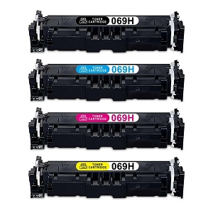 Compatible Canon 069H Toner Cartridge Combo High Yield BK/C/M/Y - With Chip, for ImageClass LBP674Cdw, MF751Cdw, MF753Cdw