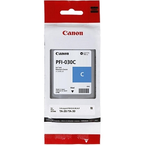 Made By Canon PFI-030C Cyan Ink Cartridge (3490C001AA), for ImagePROGRAF TA-20, ImagePROGRAF TA-30