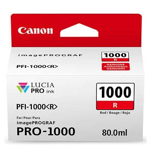 Made By Canon 0554C002, PFI-1000R Red Pigment Ink Cartridge