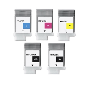 Compatible Canon PFI-120 SET, 5 Pack  MBK.BK,C,M,Y Ink Cartridge