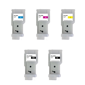 Compatible Canon PFI-207  Ink Cartridge Combo MBK/BK/C/M/Y , for ImagePROGRAF iPF680, iPF685, iPF780, iPF785