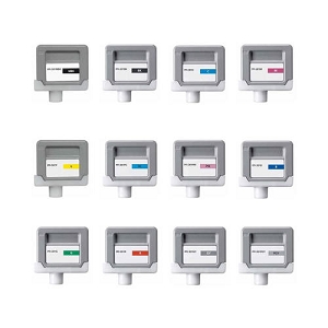 Compatible  Canon PFI-301 12 Pack Ink Cartridge Combo MBK/BK/C/M/Y/PC/PM/B/G/R/GY/PGY for ImagePROGRAF iPF8000,  iPF9000