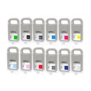 Compatible Canon PFI-701 12 Pack Ink Cartridge Combo High Yield MBK/BK/C/M/Y/PC/PM/R/G/B/GY/PGY ImagePROGRAF iPF8000,  iPF9000