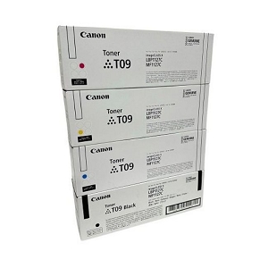 Made By Canon 4 Pack T09  SET Toner Cartridge Combo BK/C/M/Y, for ImageClass X LBP1127C, MF1127C