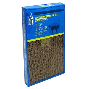 Cardboard Cat Scratcher, Corrugated Scratching Board for Cats with Catnip, Wide - Catit
