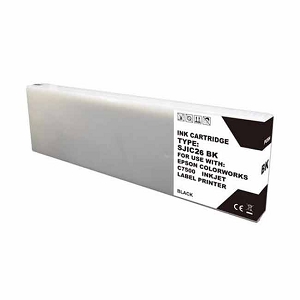 Compatible Epson TM-C7500 Black Ink Cartridge SJIC26P(K), for Epson ColorWorks TM-C7500