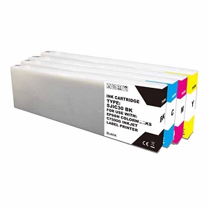 Compatible Epson TM-C7500G SET Combo 4 Pack Ink Cartridge SJIC30P, for Epson ColorWorks TM-C7500G