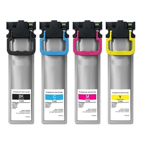 Compatible T10W Ink Cartridge Combo High Yield BK/C/M/Y for Epson, For WorkForce Pro WF-C5390, Pro WF-C5890