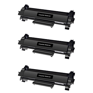 Compatible Brother TN830XL 3 Pack Black Toner Cartridge High Yield - With Chip