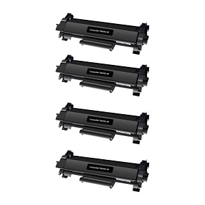 Compatible Brother TN830XL 4 Pack Black Toner Cartridge High Yield - With Chip