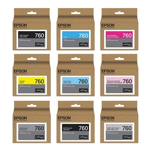  9 Pack Made By Epson 760 SureColor P600 Wide Format Ink Cartridges