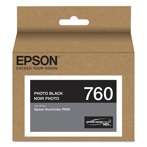 Made By Epson 760 T760120 Photo Black Ink Cartridge SureColor P600 Wide Format