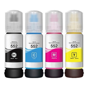 Compatible 4 Pack Epson T552  Ink Bottle Combo High Yield BK/C/M/Y, for ET-8500, 8550